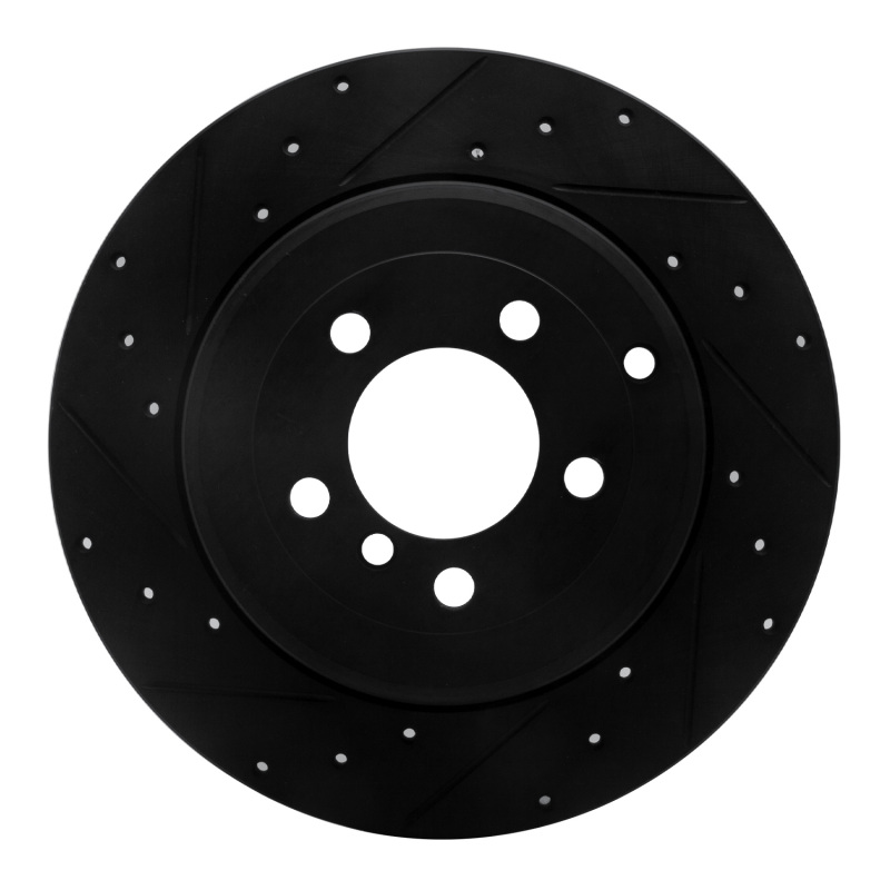 Land Rover Range Rover Brake Rotor (1) - Rear Left - R1 Concepts - Drilled & Slotted - Black - `03-`05
